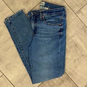 J Crew 9” High Rise Toothpick Medium Wash Jeans